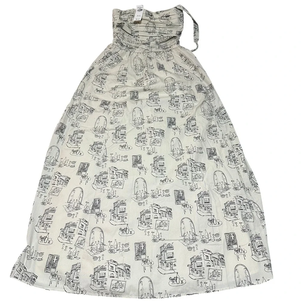 Abercrombie & Fitch Women XS Petite Toile Print Strapless Maxi Dress New
